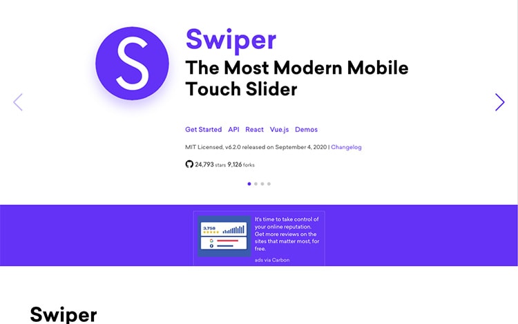 画像:jQueryを使わないSwiperの使い方【高機能スライダーを簡単に実装する方法】